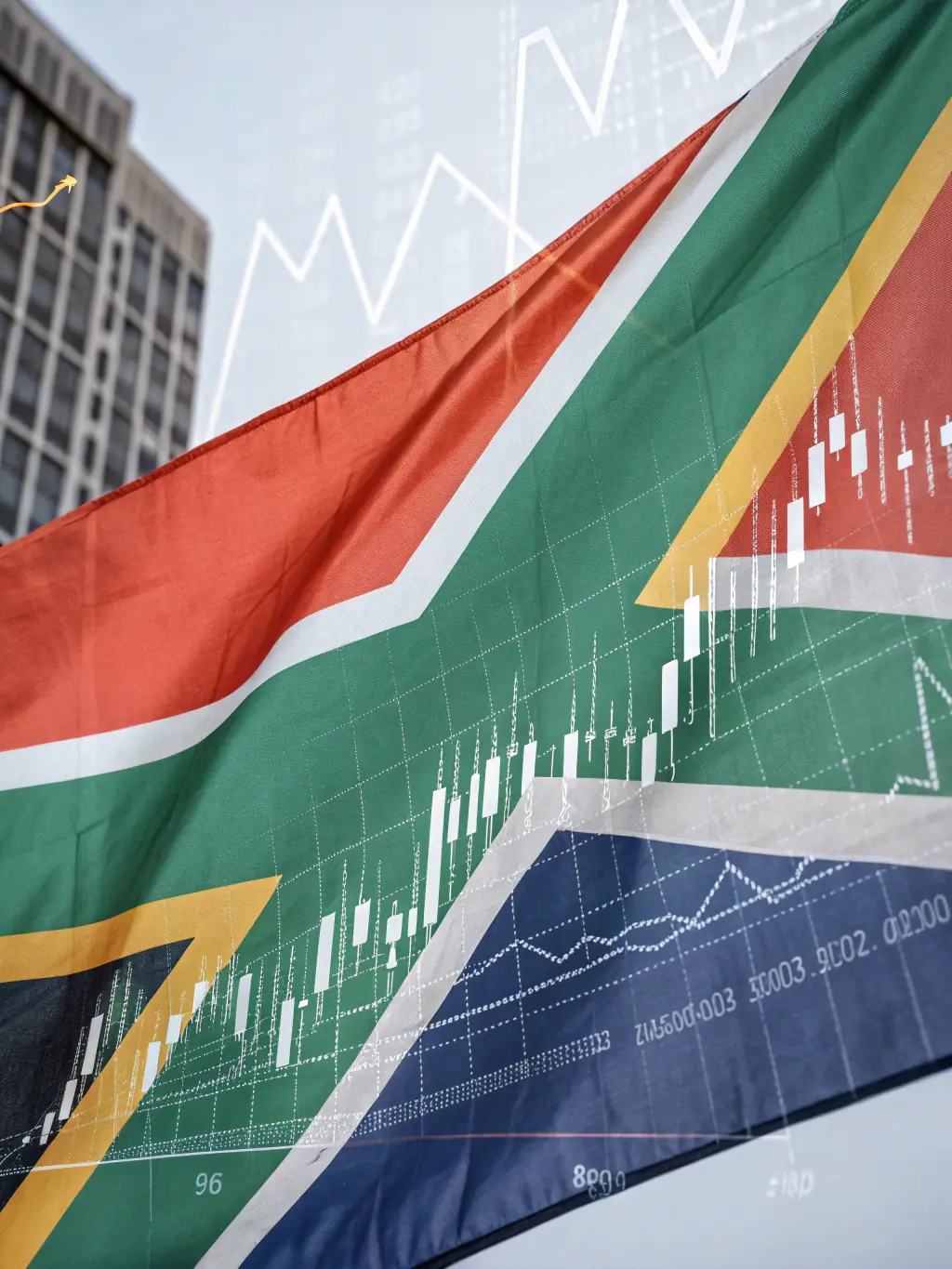 A graph showing the growth of investments in the South African market, highlighting successful investment strategies and returns.